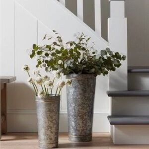 Hearth & Hand With Magnolia - SET OF 2 large galvanized vases